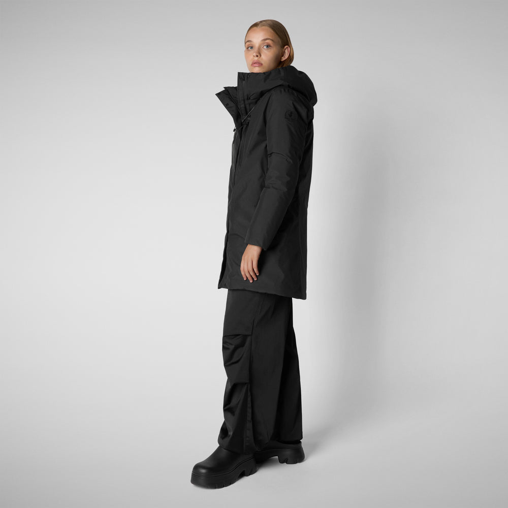 Save the duck PARKA CON CAPPUCCIO DONNA NIKO IN NERO Nuova