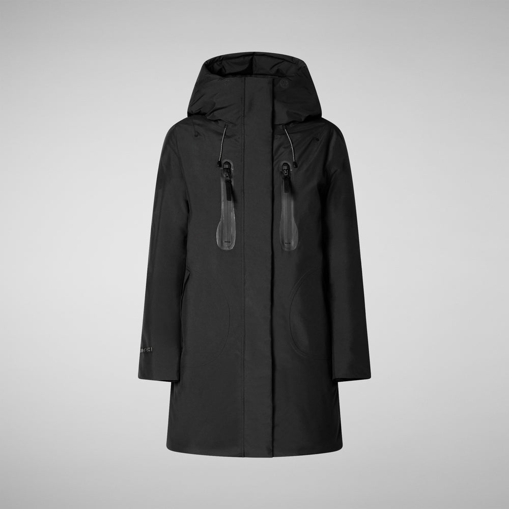 Save the duck PARKA CON CAPPUCCIO DONNA NIKO IN NERO Nuova