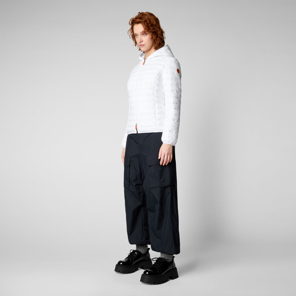 Save the duck Piumino animal free con cappuccio donna Daisy off bianco 2025