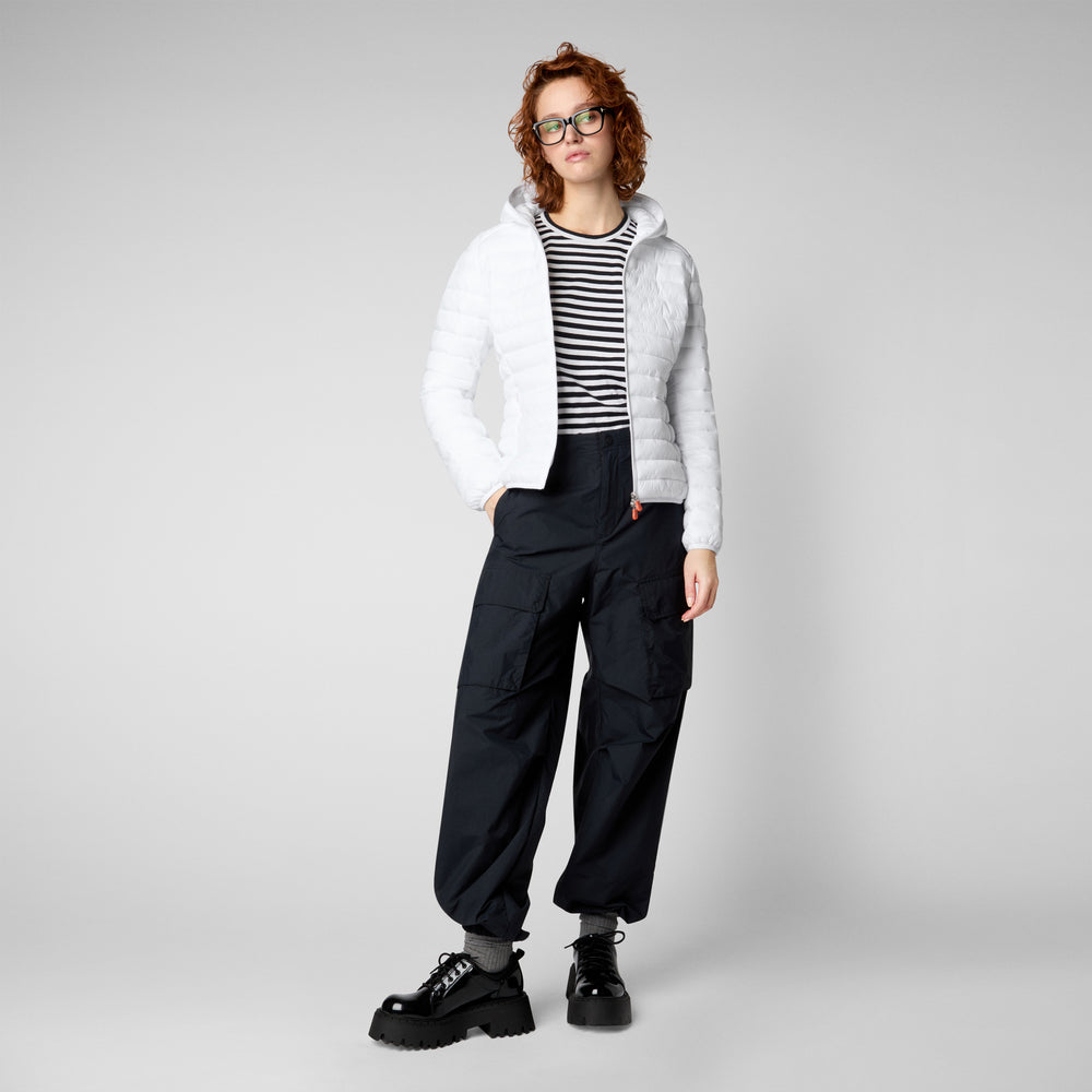 Save the duck Piumino animal free con cappuccio donna Daisy off bianco 2025