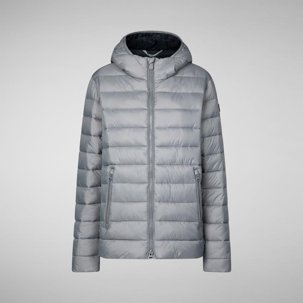 Save the duck PIUMINO ANIMAL FREE CON CAPPUCCIO UOMO HECTOR GRIGIO Fino Al -60%