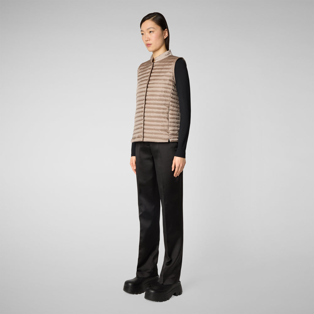 Save the duck Gilet trapuntato donna Aria grigio perla Presa