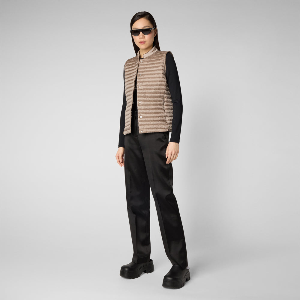 Save the duck Gilet trapuntato donna Aria grigio perla Presa