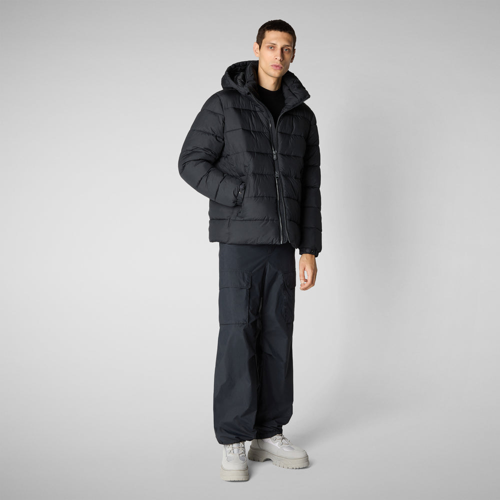 Save the duck PIUMINO ANIMAL FREE CON CAPPUCCIO UOMO LOIS NERO Offerte