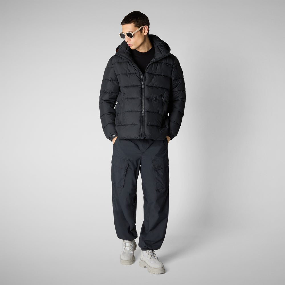 Save the duck PIUMINO ANIMAL FREE CON CAPPUCCIO UOMO LOIS NERO Offerte