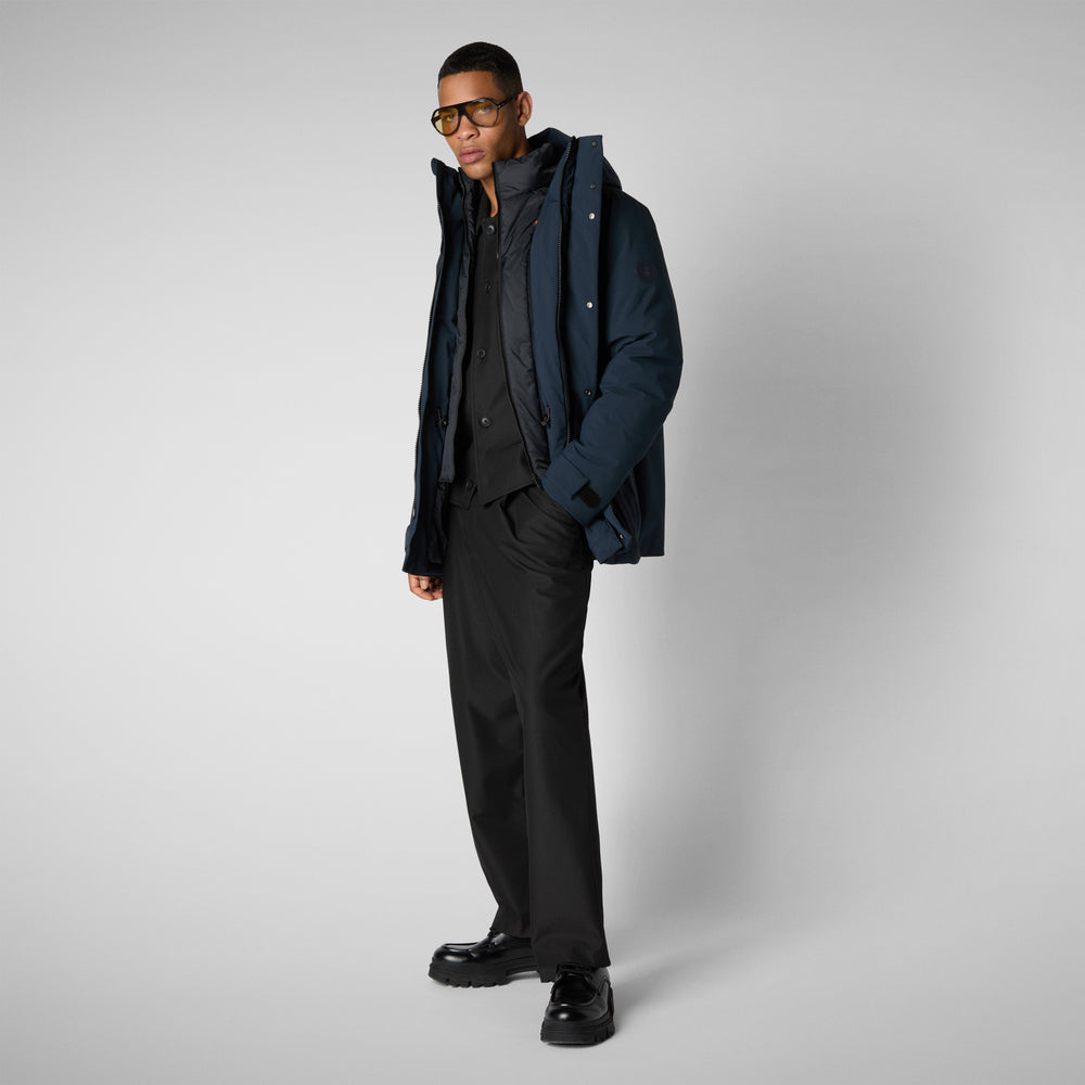 Save the duck PARKA UOMO WILDER IN BLU NERO Vendita Calda