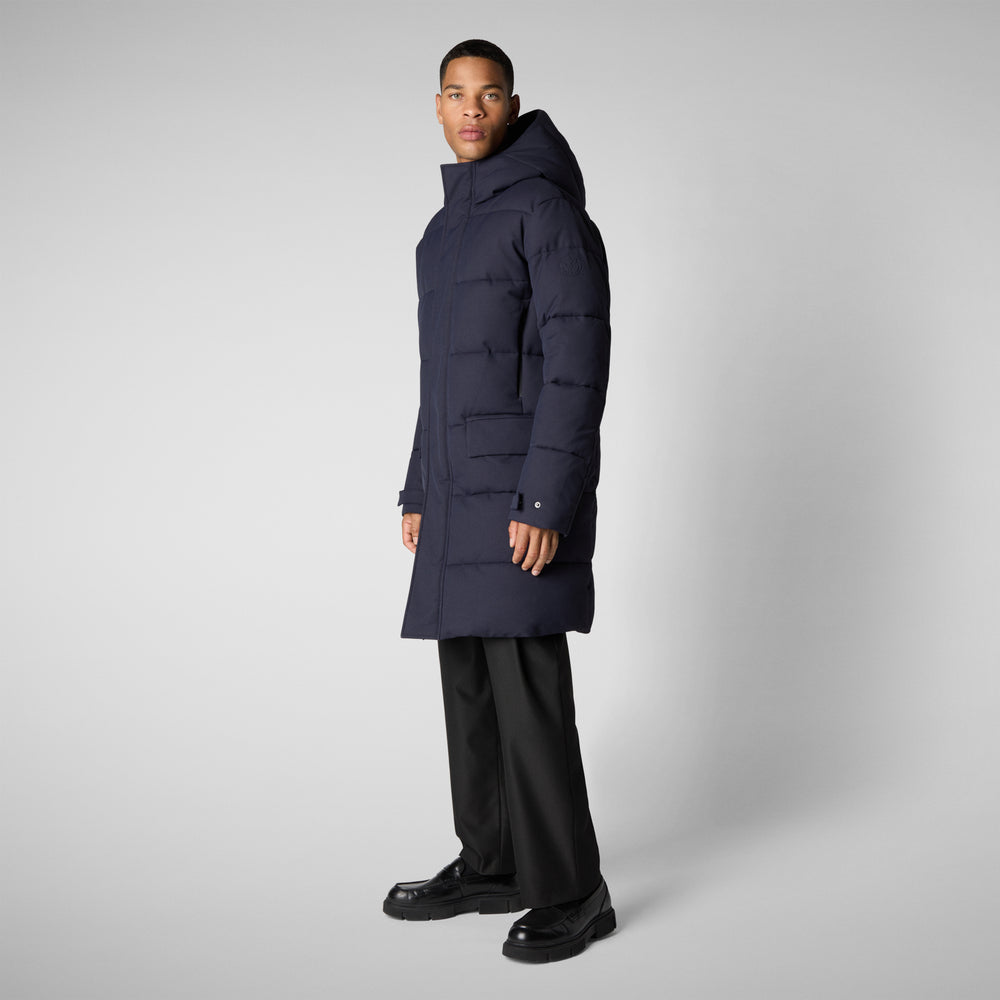 Save the duck PIUMINO ANIMAL FREE CON CAPPUCCIO COSMO BLU NERO In Saldo