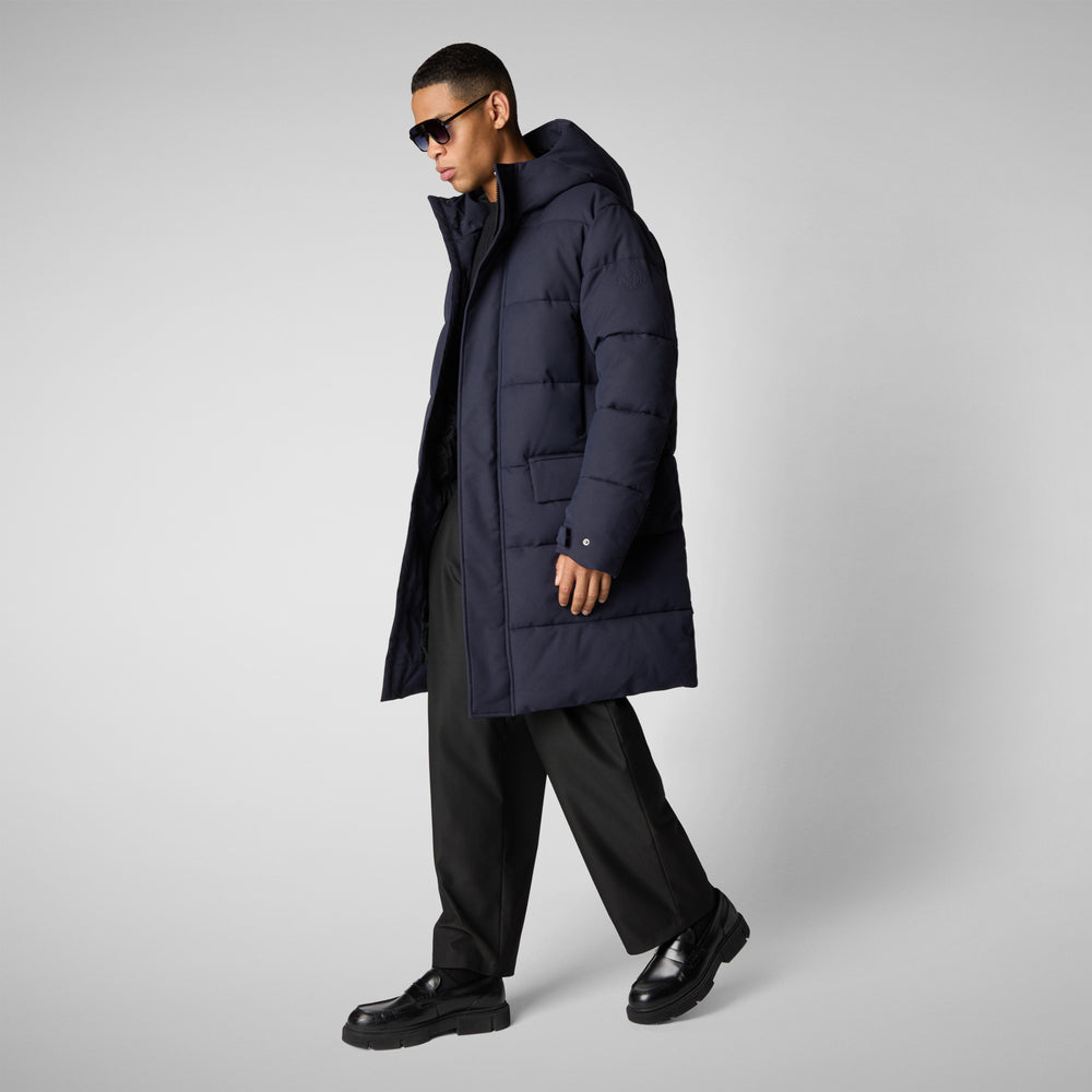 Save the duck PIUMINO ANIMAL FREE CON CAPPUCCIO COSMO BLU NERO In Saldo