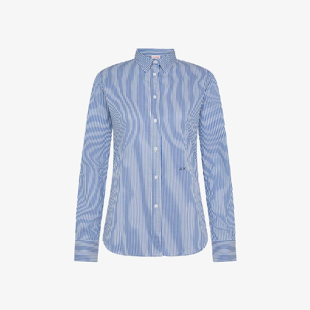 Sun 68 Camicia In Cotone A Righe - Donna Vendita Calda