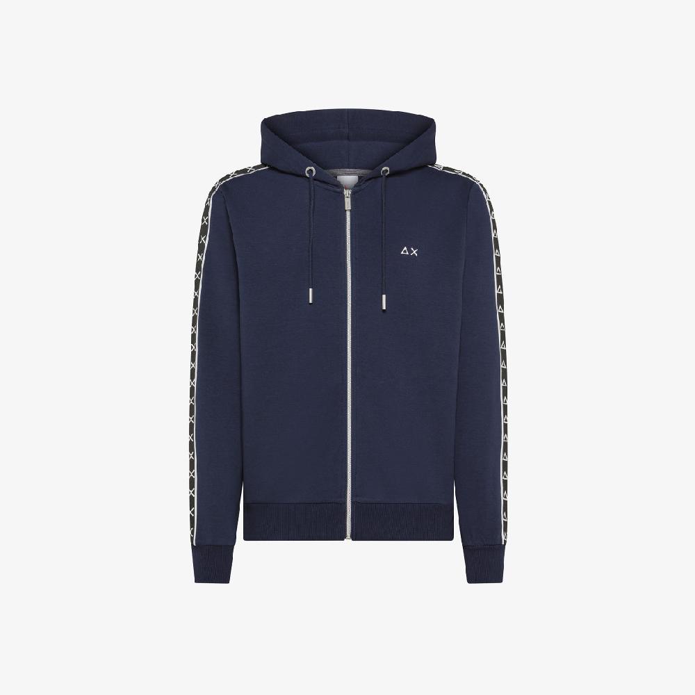 Sun 68 Felpa In Cotone Con Cappuccio E Zip - Uomo