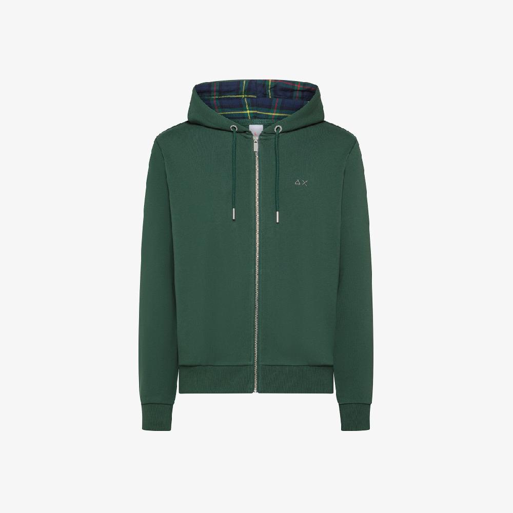 Sun 68 Felpa In Cotone Con Cappuccio E Zip - Uomo Prezzo Ridotto