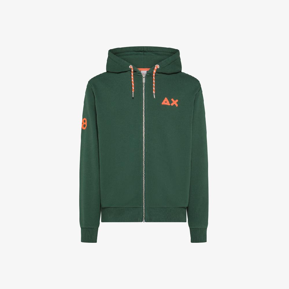 Sun 68 Felpa In Cotone Con Cappuccio E Zip - Uomo Vendita Calda