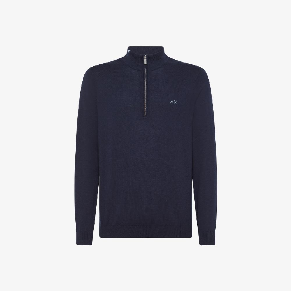 Sun 68 Maglia In Lana E Cotone Con Zip - Uomo Economico