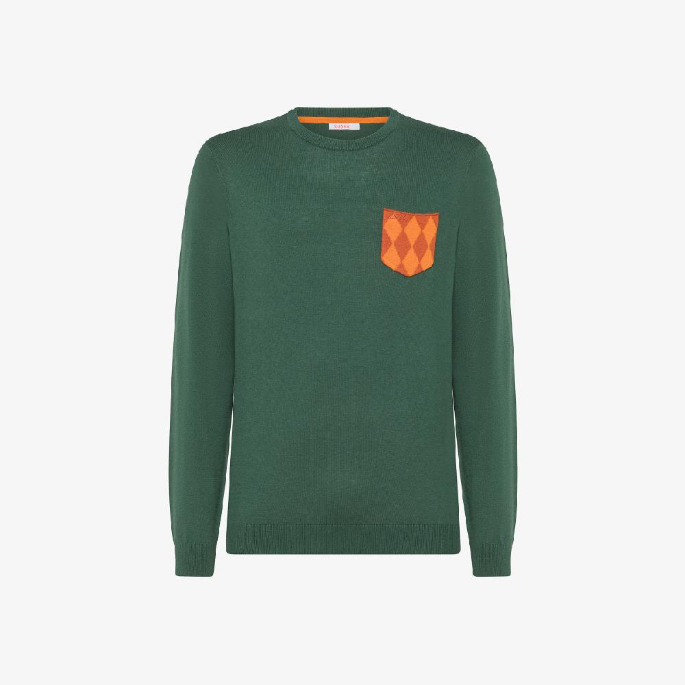 Sun 68 Maglia In Lana E Cotone Con Taschino - Uomo Economico