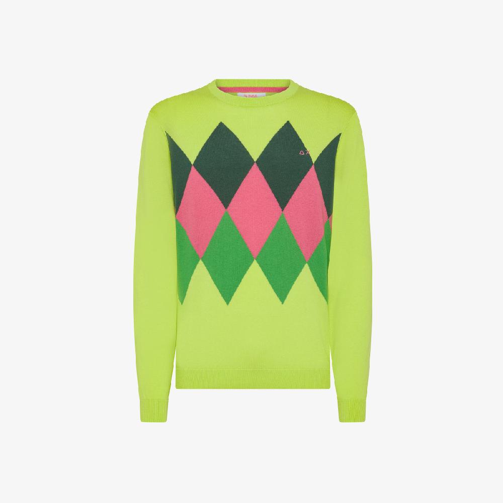 Sun 68 Maglia Jacquard In Lana E Cotone - Uomo
