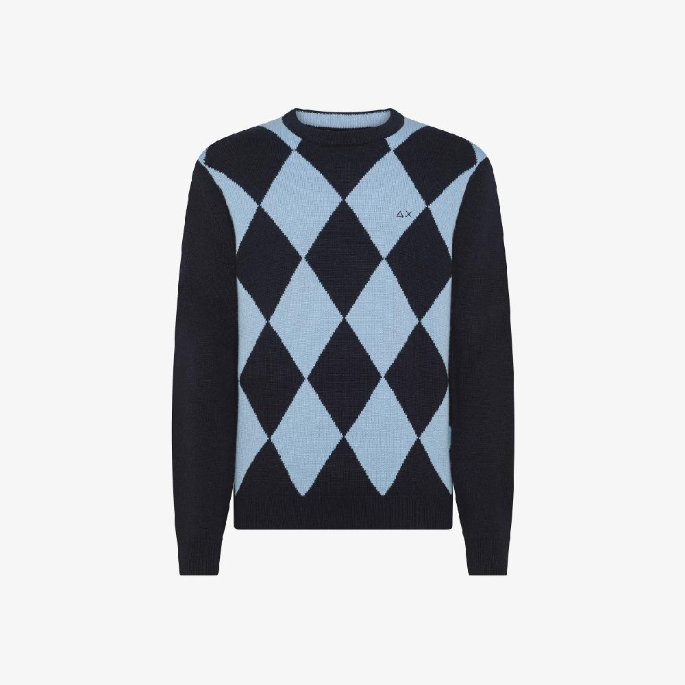 Sun 68 Maglia Jacquard In Lana E Cashmere - Uomo