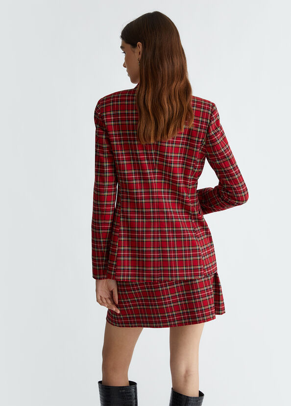 Liu Jo Blazer in tartan rosso Offerte