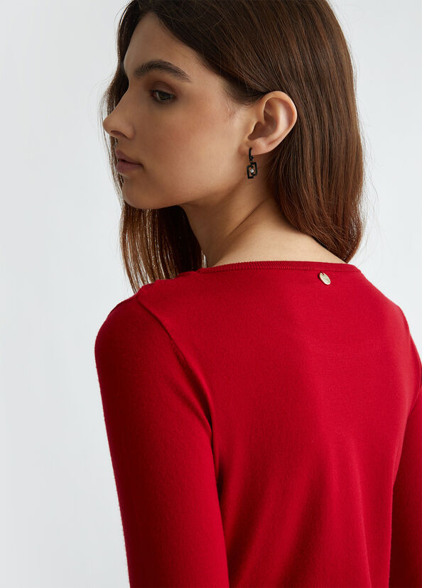 Liu Jo Maglia rossa con cut-out Vendita Economica