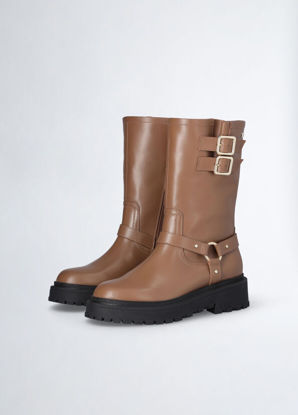 Liu Jo Biker boots in pelle Spedizione Gratuita
