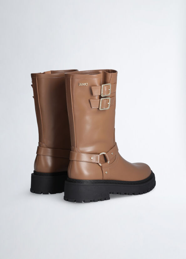 Liu Jo Biker boots in pelle Spedizione Gratuita