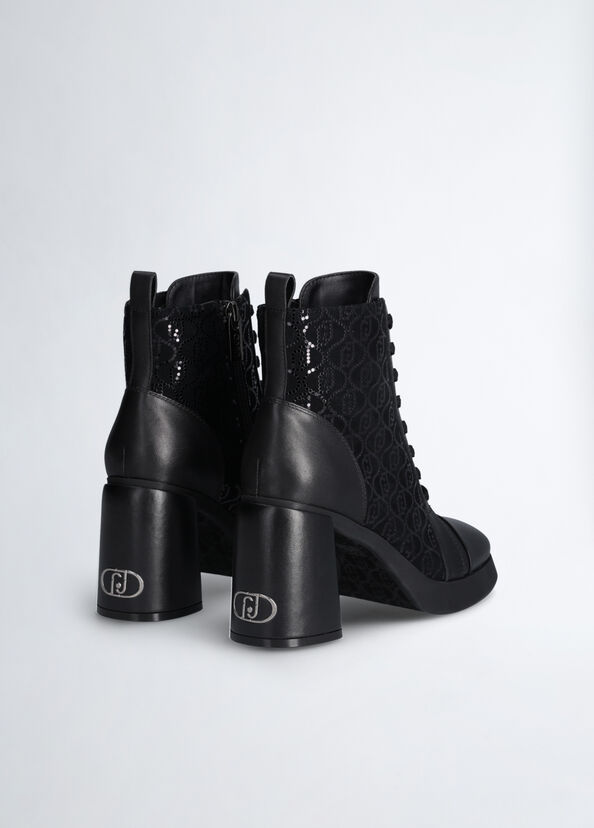 Liu Jo Stivaletti neri con micro paillettes Presa
