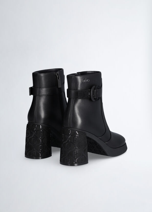 Liu Jo Stivaletti neri in pelle Sconto