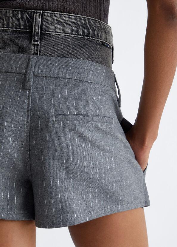 Liu Jo Minigonna in twill gessato e denim Vendita