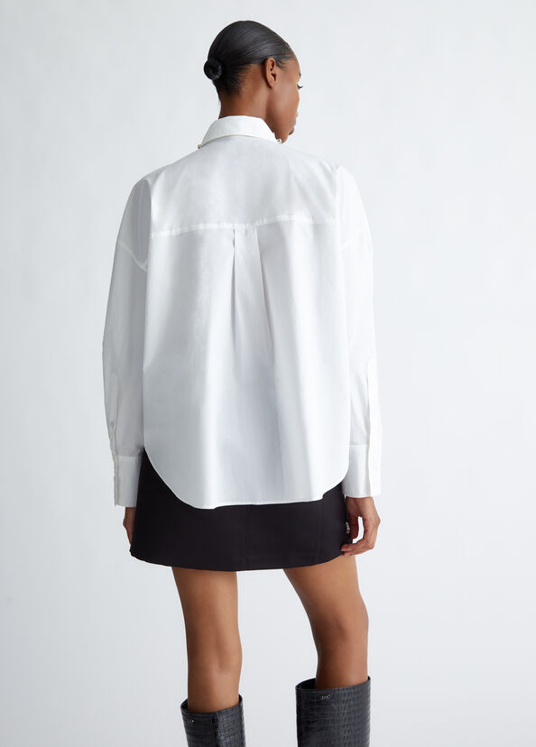Liu Jo Camicia in cotone con strass Pezzi Unici