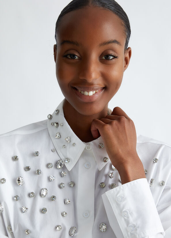 Liu Jo Camicia in cotone con strass Pezzi Unici