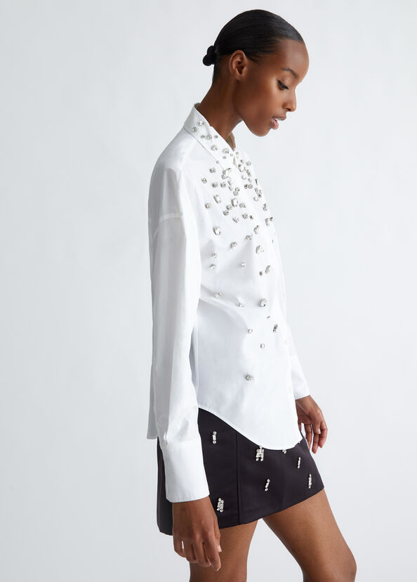 Liu Jo Camicia in cotone con strass Pezzi Unici