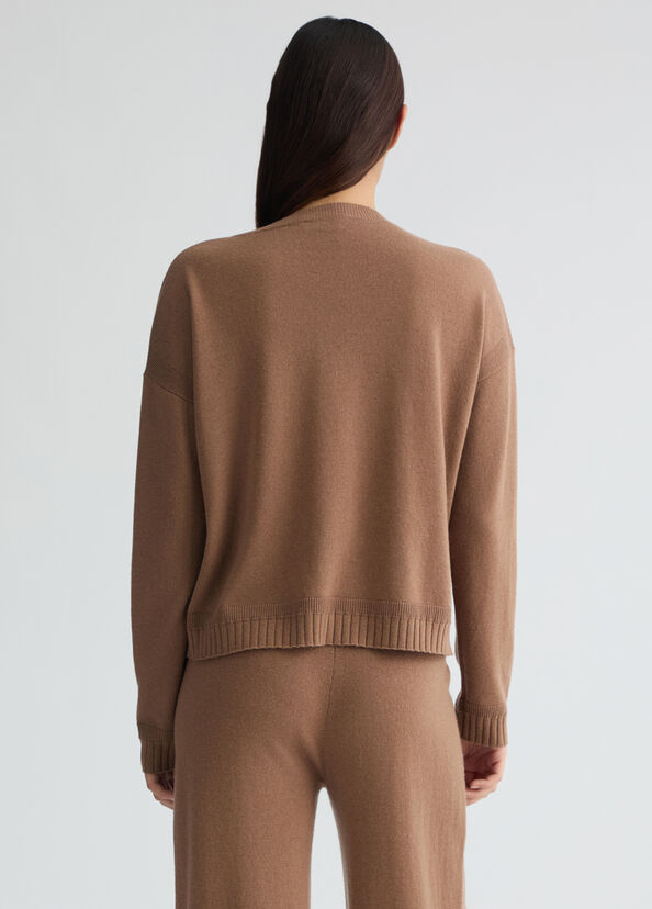 Liu Jo Maglia marrone in lana e cashmere Offerta