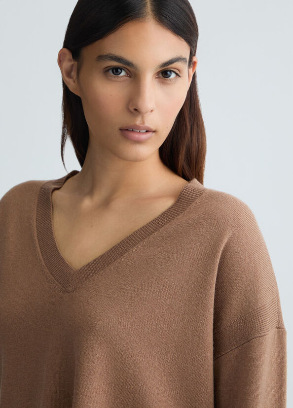 Liu Jo Maglia marrone in lana e cashmere Offerta