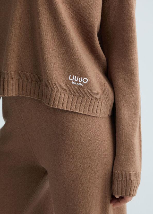 Liu Jo Maglia marrone in lana e cashmere Offerta
