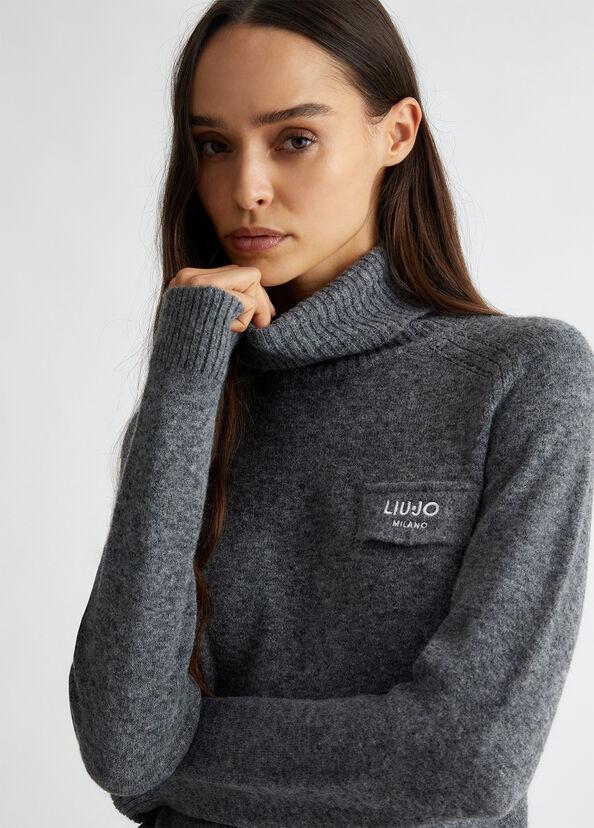 Liu Jo Dolcevita in misto lana con logo Hotsell