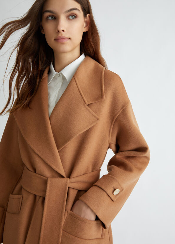 Liu Jo Cappotto in misto lana con cintura Vendite Flash