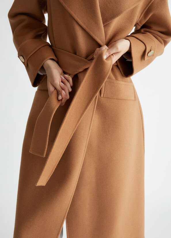 Liu Jo Cappotto in misto lana con cintura Vendite Flash
