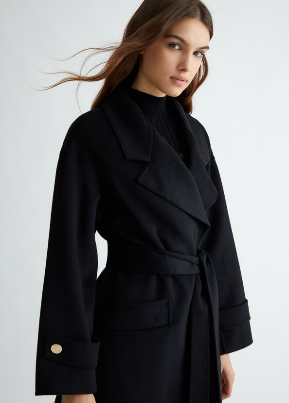 Liu Jo Cappotto in misto lana con cintura Qualità