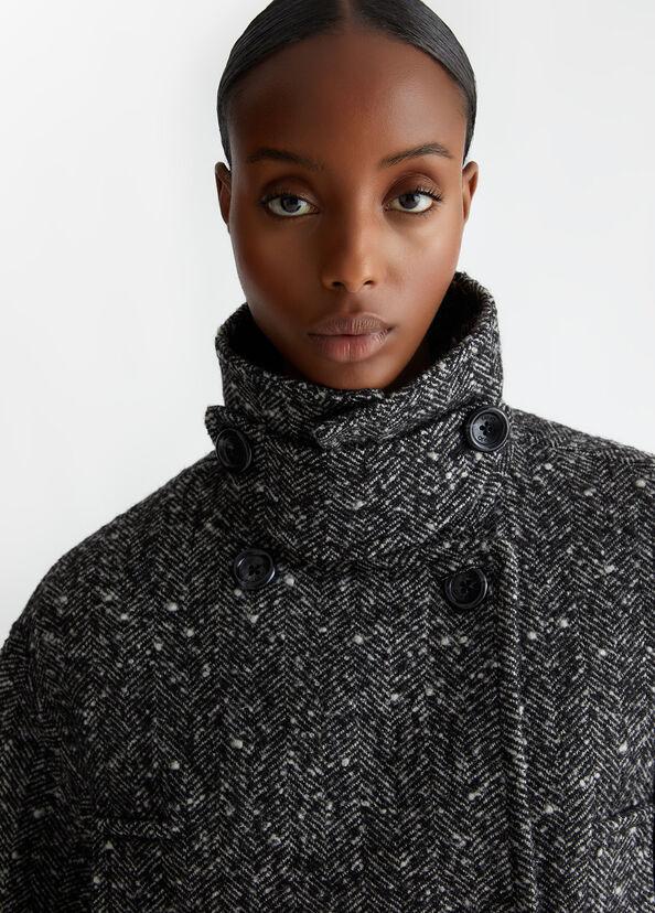 Liu Jo Cappotto doppiopetto in misto lana bouclé Vendita