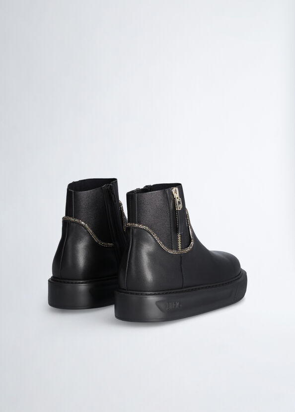Liu Jo Stivaletti neri in pelle con strass Shopping Online