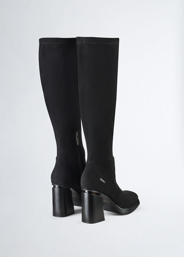 Liu Jo Stivali alti neri stretch Sconto