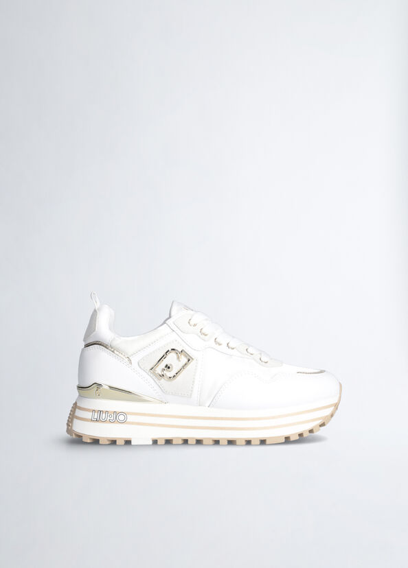 Liu Jo Sneakers platform in pelle e nylon Saldi