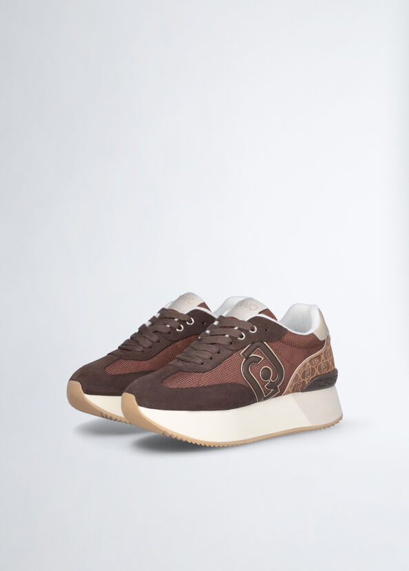 Liu Jo Sneakers monogram e brighty mesh Vendita Economica