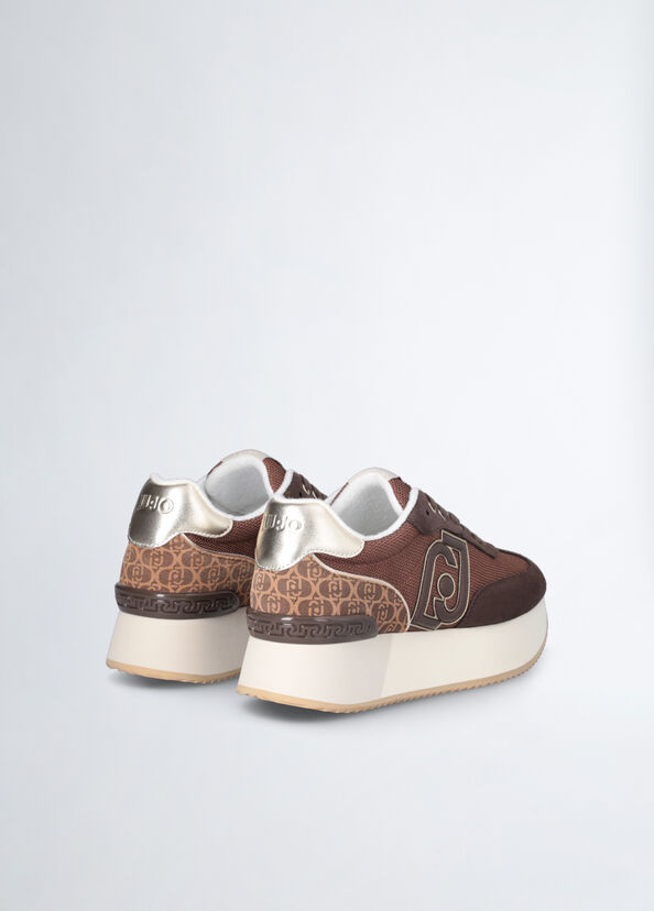 Liu Jo Sneakers monogram e brighty mesh Vendita Economica