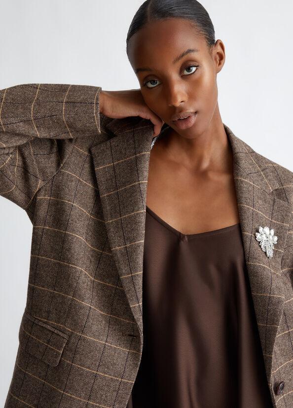 Liu Jo Blazer check con spilla gioiello In Saldo