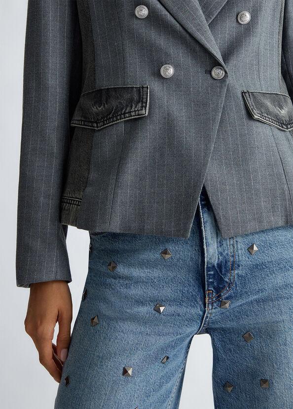 Liu Jo Blazer in twill gessato e denim Moda
