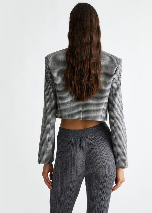 Liu Jo Blazer cropped check Vendita