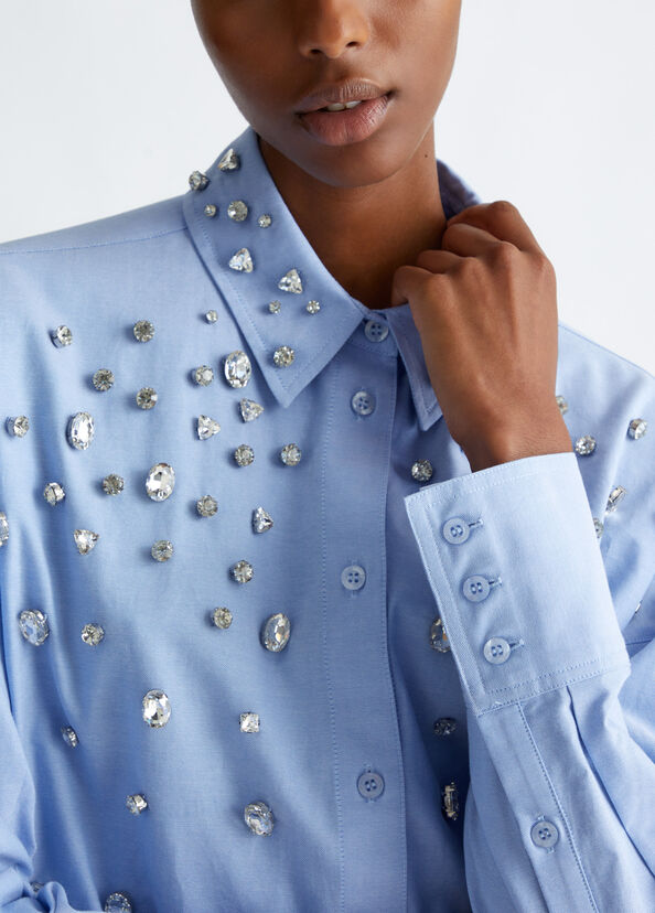 Liu Jo Camicia in cotone con strass Acquista Ora