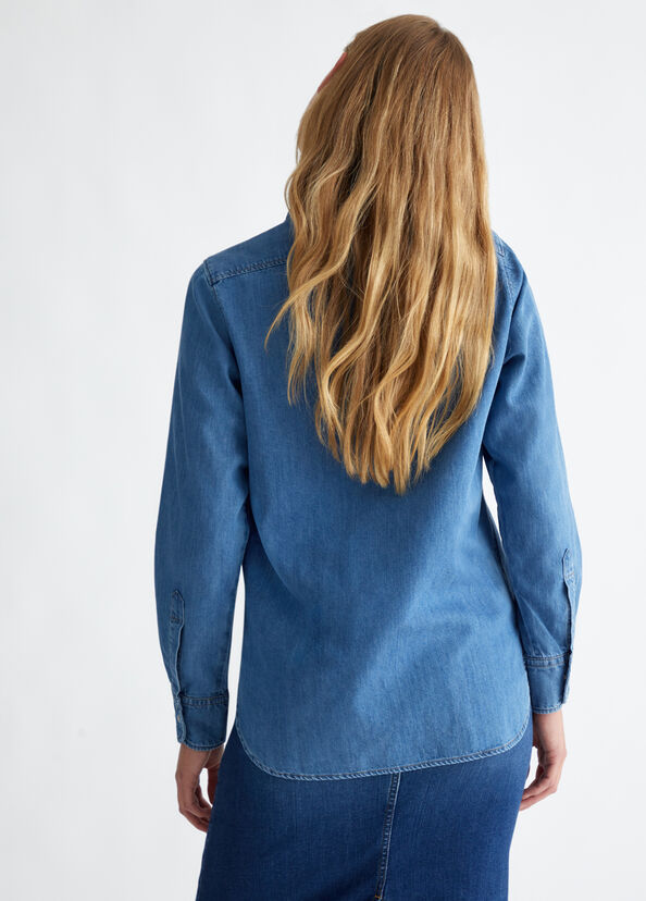 Liu Jo Camicia in denim Prezzo Ridotto