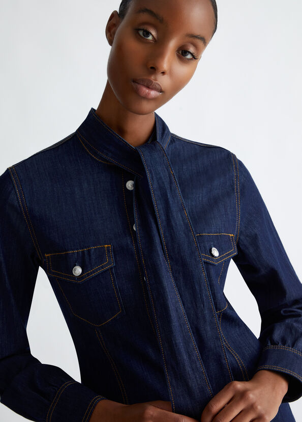 Liu Jo Camicia in denim con fiocco Presa