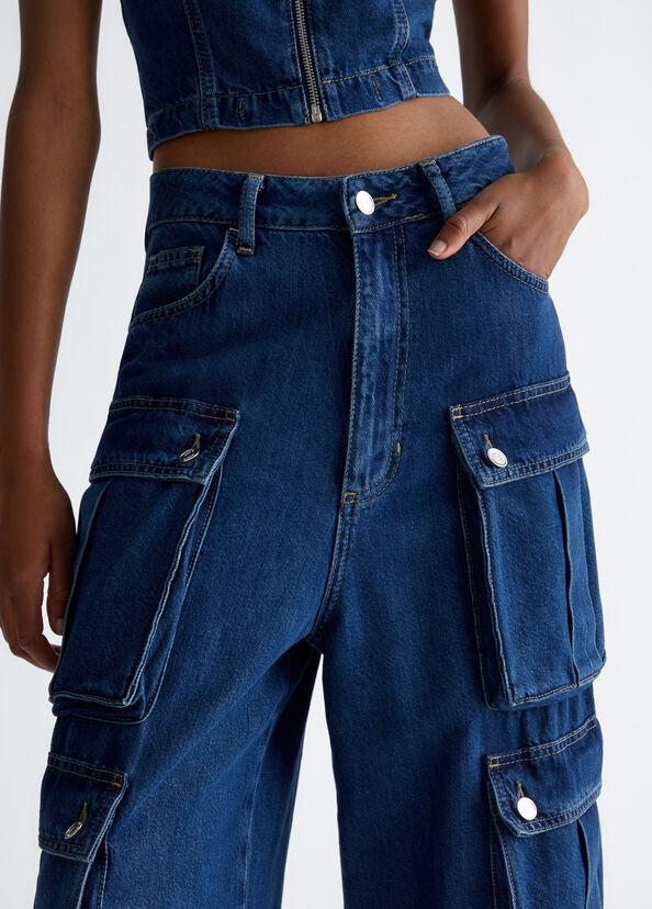 Liu Jo Jeans cargo in cotone stretch Vendita Calda